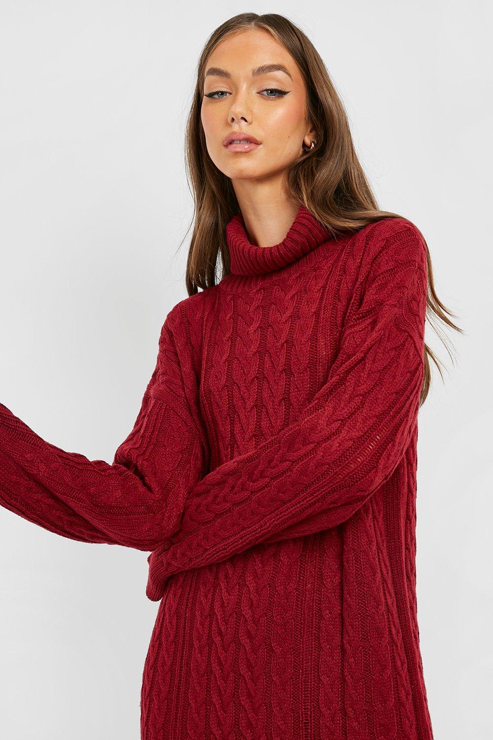 Red knit 2024 midi dress